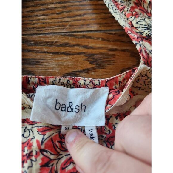 BA&SH Peio tiered red ruffle top sz XS - Picture 3 of 4